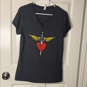 Women's Bon Jovi V-Neck Graphic Band Tee